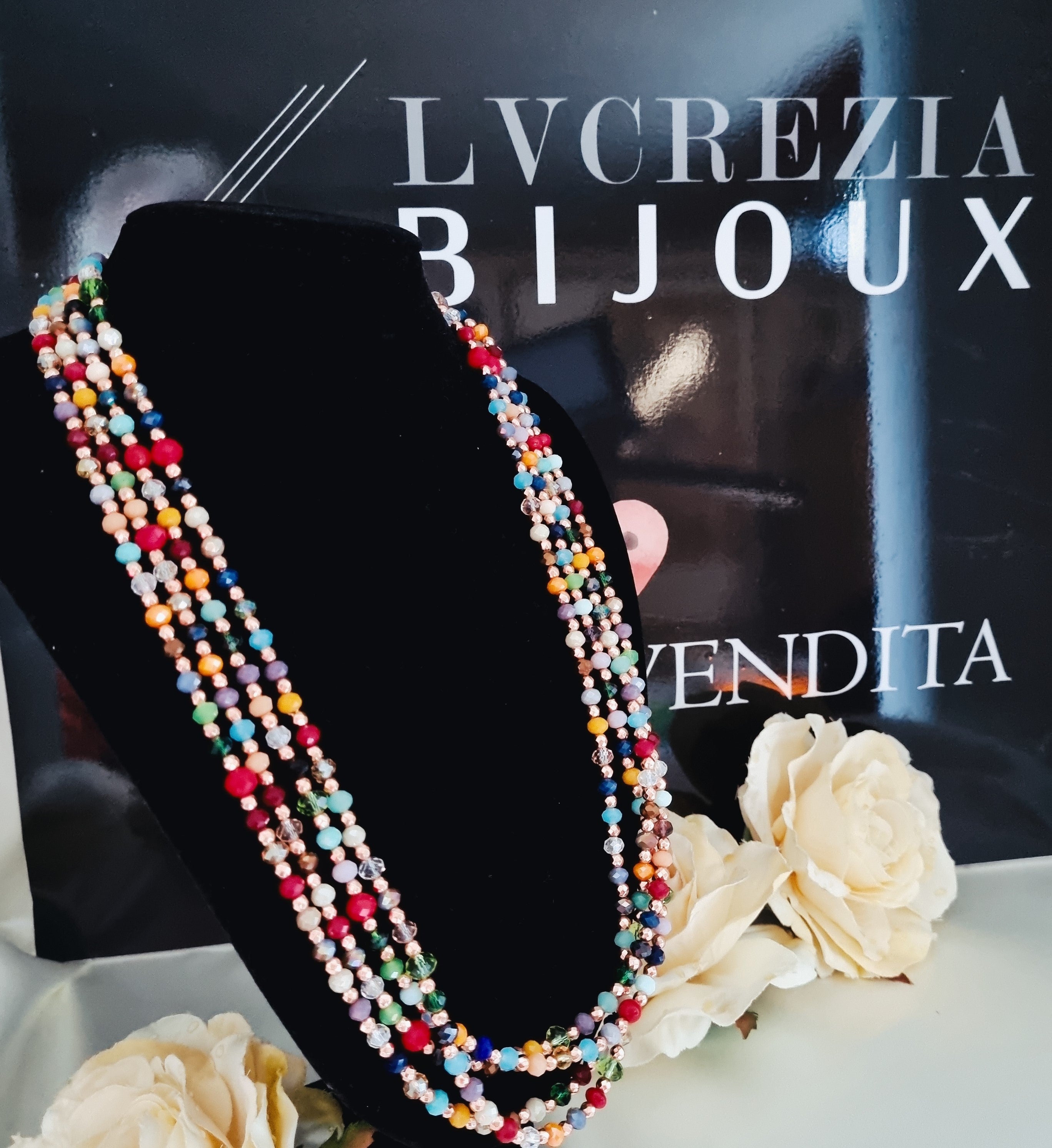 Collana LE PIETRE 097 un lungo filo di piccoli cristalli colorati e –  lucreziabijoux